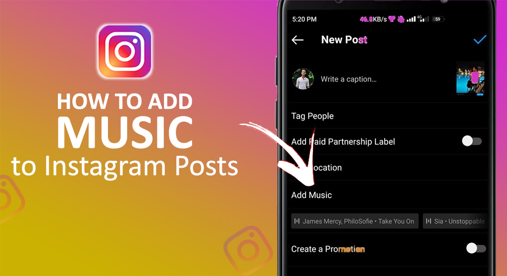 How to add music to instagram posts